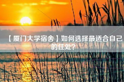 【厦门大学宿舍】如何选择最适合自己的住处？