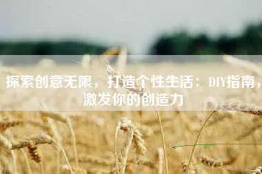 探索创意无限，打造个性生活：DIY指南，激发你的创造力