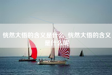 恍然大悟的含义是什么_恍然大悟的含义是什么呢