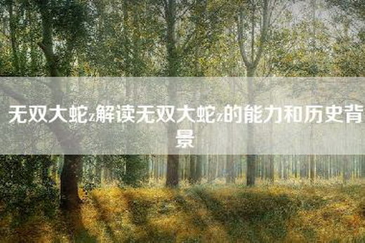 无双大蛇z解读无双大蛇z的能力和历史背景