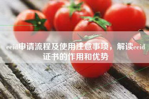 eeid申请流程及使用注意事项，解读eeid证书的作用和优势