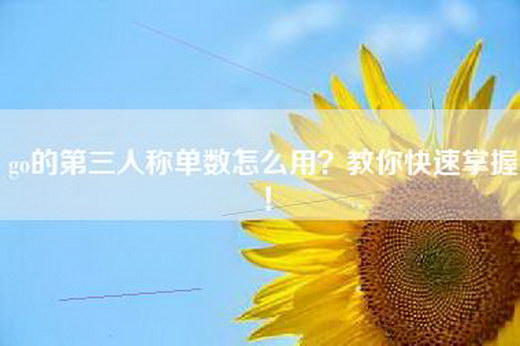 go的第三人称单数怎么用？教你快速掌握！