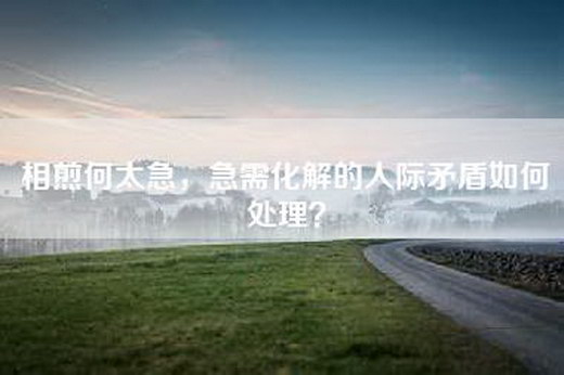 相煎何太急，急需化解的人际矛盾如何处理？
