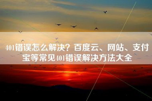 401错误怎么解决？百度云、网站、支付宝等常见401错误解决方法大全