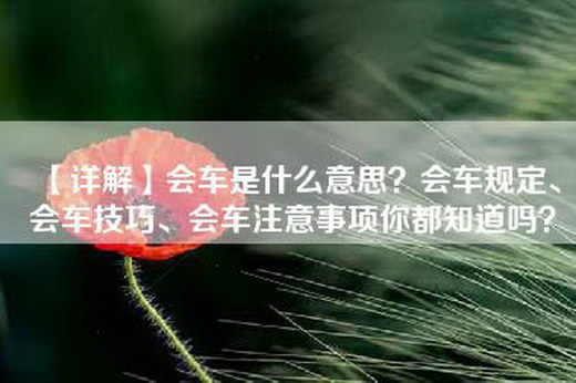 【详解】会车是什么意思？会车规定、会车技巧、会车注意事项你都知道吗？