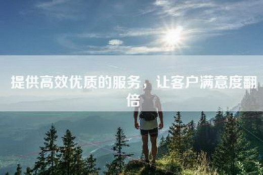 提供高效优质的服务，让客户满意度翻倍