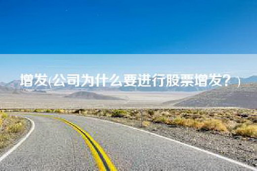 增发(公司为什么要进行股票增发？)
