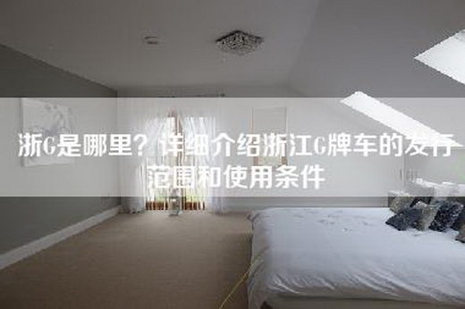 浙G是哪里？详细介绍浙江G牌车的发行范围和使用条件