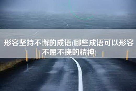 形容坚持不懈的成语(哪些成语可以形容不屈不挠的精神)