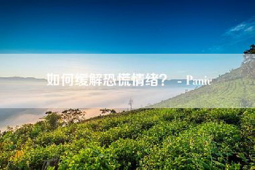 如何缓解恐慌情绪？ - Panic