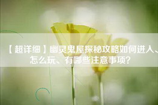 【超详细】幽灵鬼屋探秘攻略如何进入、怎么玩、有哪些注意事项？