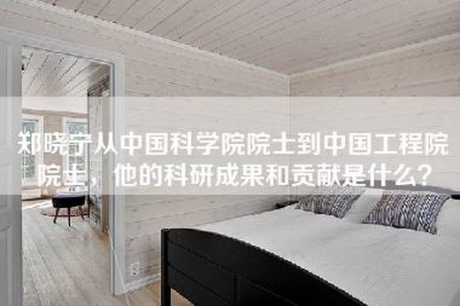 郑晓宁从中国科学院院士到中国工程院院士，他的科研成果和贡献是什么？