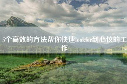 5个高效的方法帮你快速lookfor到心仪的工作