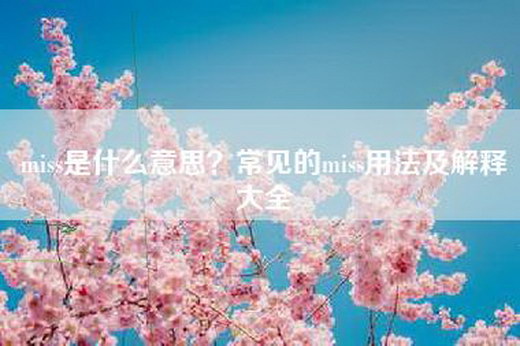 miss是什么意思？常见的miss用法及解释大全
