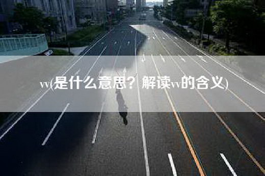 vv(是什么意思？解读vv的含义)