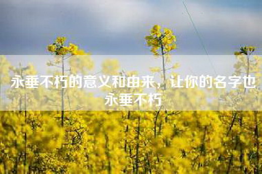 永垂不朽的意义和由来，让你的名字也永垂不朽