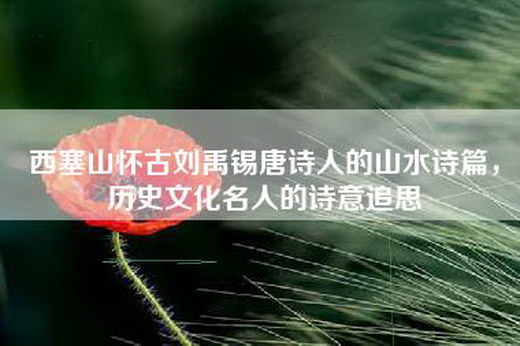 西塞山怀古刘禹锡唐诗人的山水诗篇，历史文化名人的诗意追思