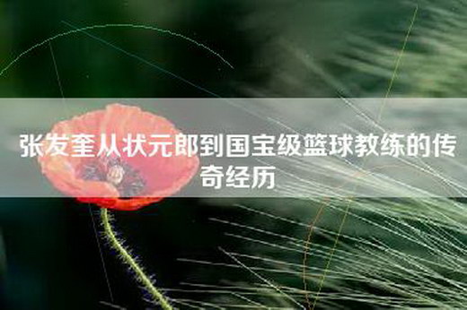 张发奎从状元郎到国宝级篮球教练的传奇经历