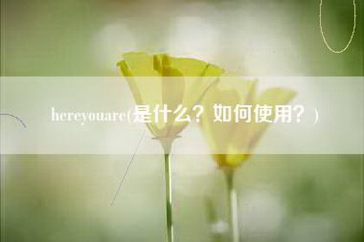 hereyouare(是什么？如何使用？)