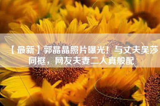 【最新】郭晶晶照片曝光！与丈夫吴莎同框，网友夫妻二人真般配