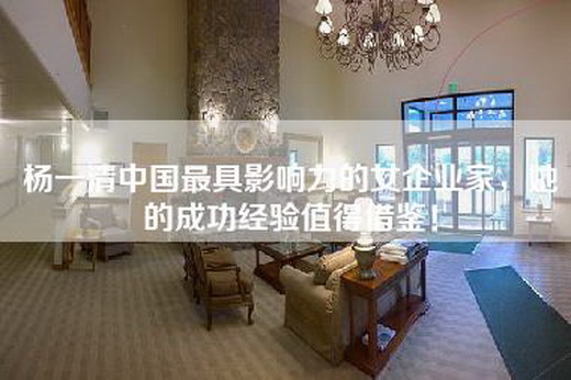 杨一清中国最具影响力的女企业家，她的成功经验值得借鉴！
