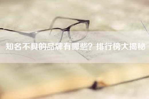知名不具的品牌有哪些？排行榜大揭秘