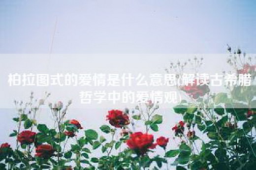 柏拉图式的爱情是什么意思(解读古希腊哲学中的爱情观)