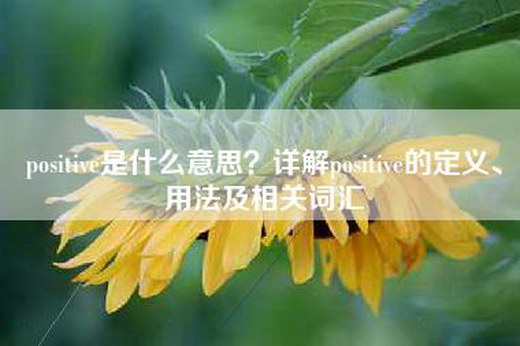 positive是什么意思？详解positive的定义、用法及相关词汇