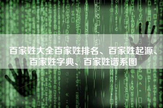 百家姓大全百家姓排名、百家姓起源、百家姓字典、百家姓谱系图