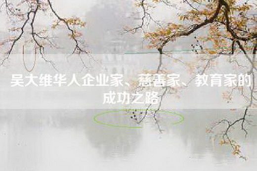 吴大维华人企业家、慈善家、教育家的成功之路