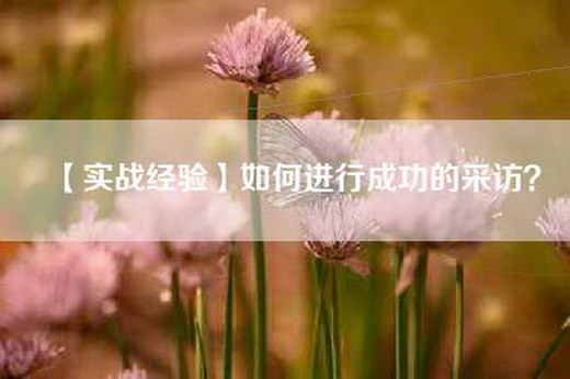 【实战经验】如何进行成功的采访？