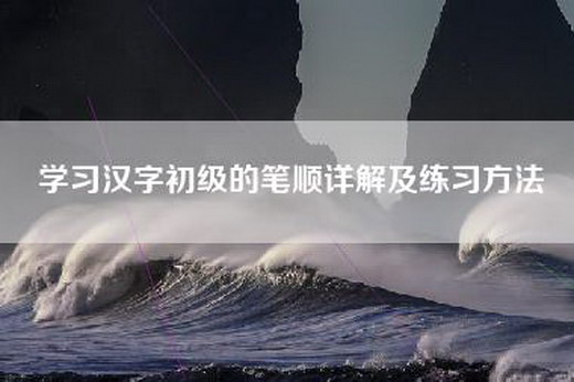 学习汉字初级的笔顺详解及练习方法