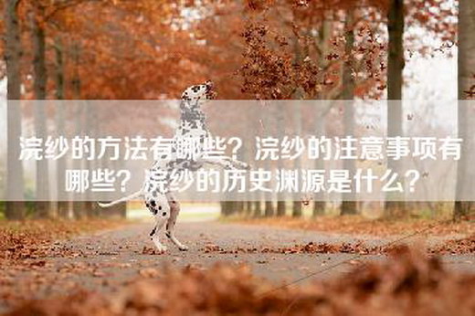 浣纱的方法有哪些？浣纱的注意事项有哪些？浣纱的历史渊源是什么？