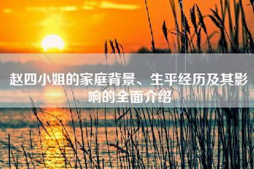 赵四小姐的家庭背景、生平经历及其影响的全面介绍