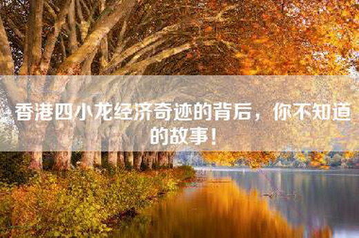 香港四小龙经济奇迹的背后，你不知道的故事！