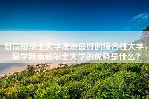 新南威尔士大学澳洲最好的综合性大学，留学新南威尔士大学的优势是什么？