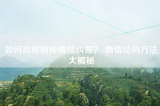 如何彻底断掉情感纠葛？-断情结的方法大揭秘