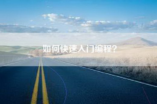 如何快速入门编程？