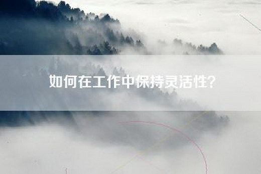 如何在工作中保持灵活性？