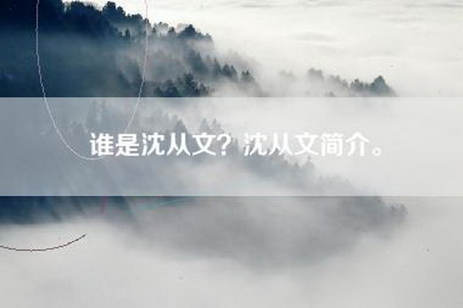 谁是沈从文？沈从文简介。