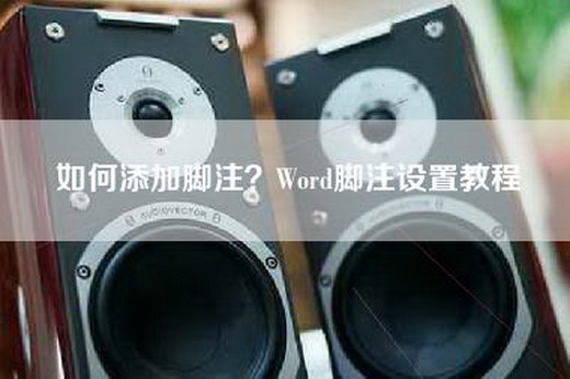 如何添加脚注？Word脚注设置教程
